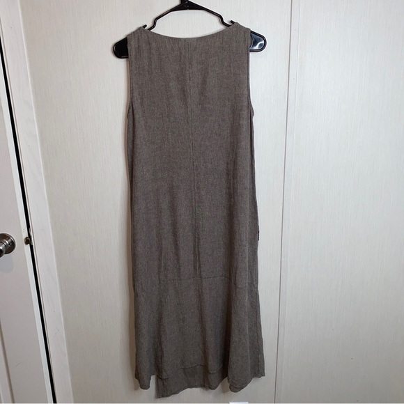 Pure J. Jill Brown Gray Sleeveless Sheath Midi Dress for Work - Picture 1 of 6